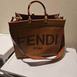Fendi Brown Leather Tote Bag